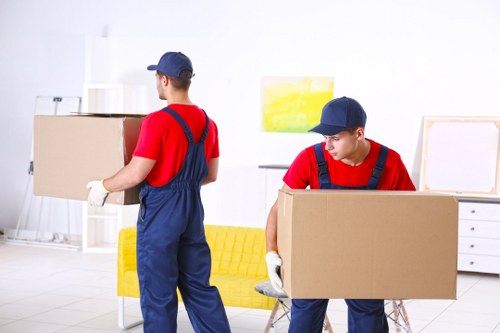 Professional team assisting with office relocation in Putney