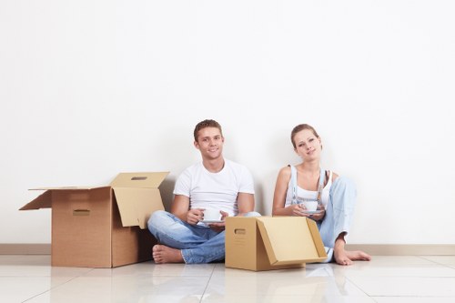 Professional movers loading a truck